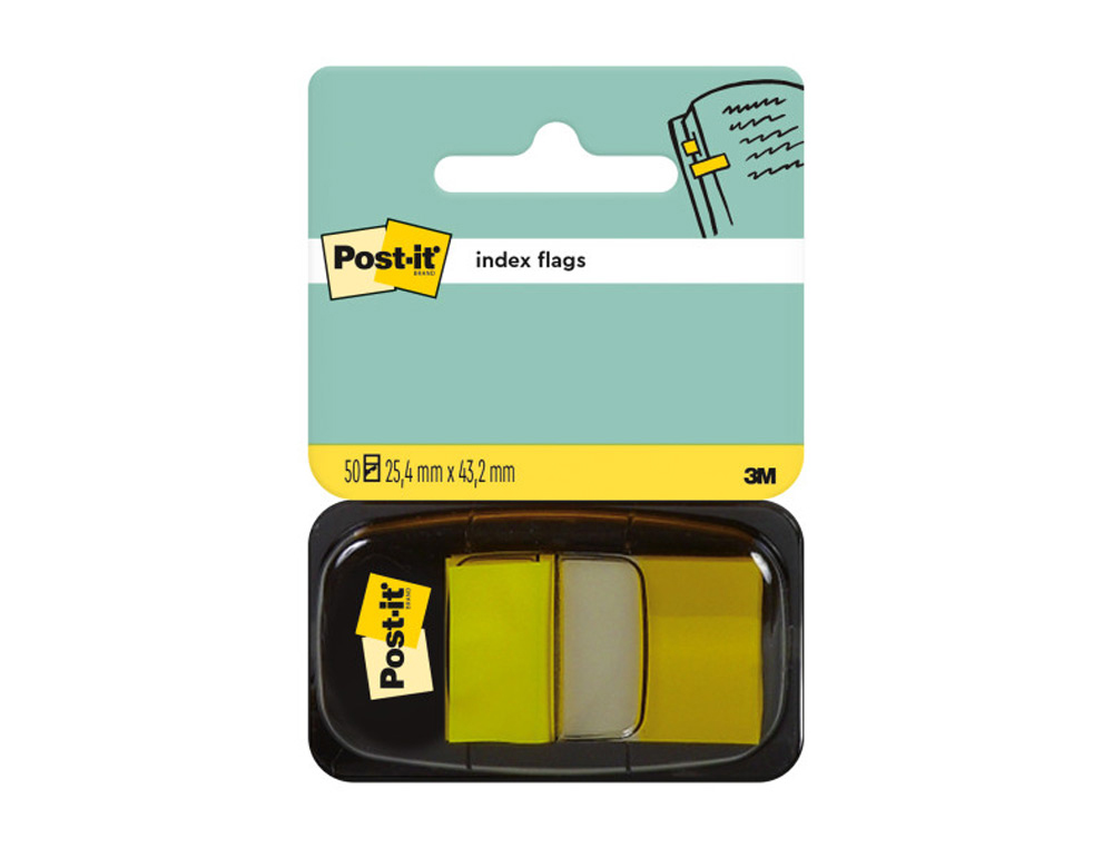 POST-IT - Indices adhesivos Index Dispensador 50 ud 25,4x43,1 Amarillo (Ref.70071392834)
