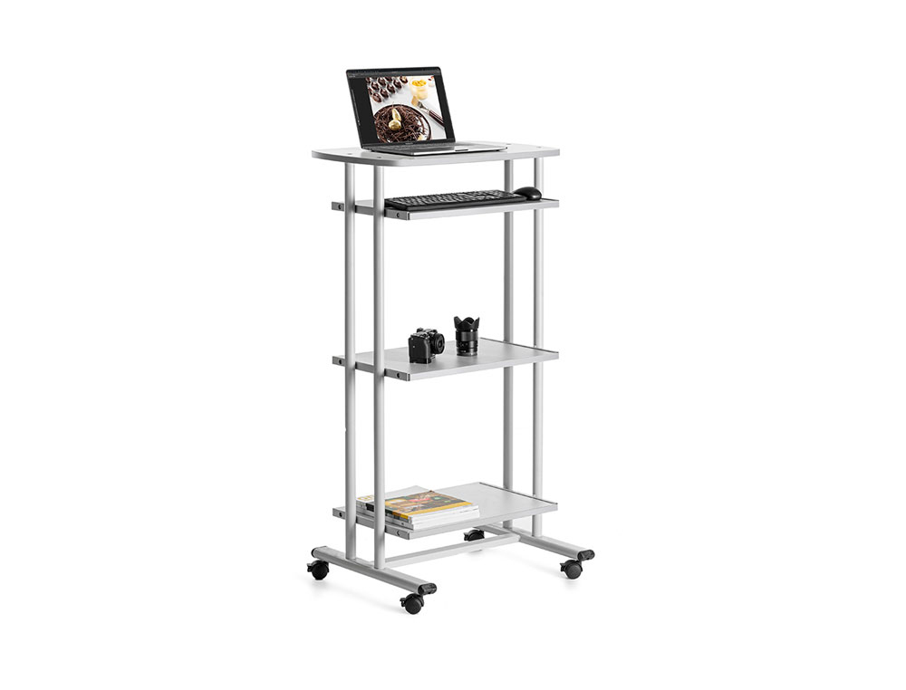 ROCADA - Puesto de trabajo Melamina 128x69x49 Gris (Ref.RD-5220)
