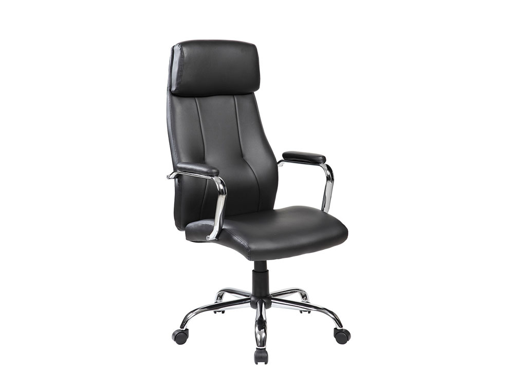 ROCADA - SILLA DIRECCION SIMIL PIEL CON BRAZOS METALICOS SISTEMA BASCULANTE 1180X530 MM (Ref.RD-986)