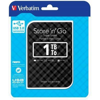 VERBATIM - Hard Disk Store 'n' go GEN 2 USB 3.0 2.5'' 1TB blak (CANON L.P.I. 6,45€ Incluido) (Ref.53194)