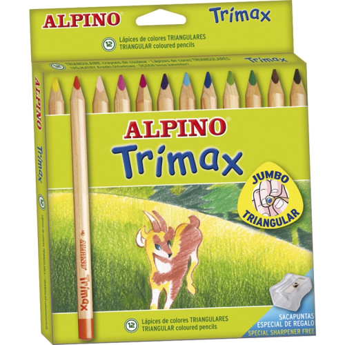 ALPINO - Estuche lapices Trimax Colores surtidos 12 ud 5,4 mm (Ref.AL000113)