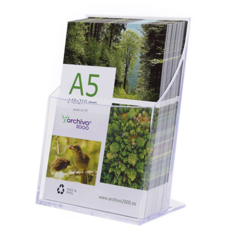 ARCHIVO 2000 - PORTAFOLLETOS A.2000 A5 VERTICAL 1 COMPARTIMENTO PREMIUM CRISTAL (Ref.6142 CS TP)