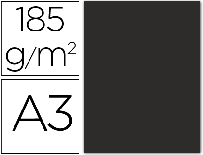 CANSON - Cartulina 50 Hojas A3 Negro 185 gr (Ref.200040217)