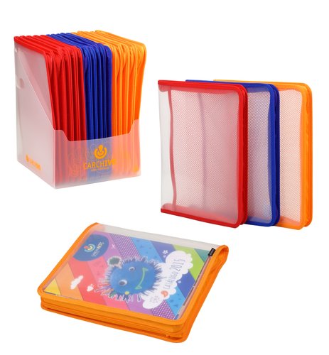 CARCHIVO - Carpeta con cremallera 345x265x40 Colores surtidos Polipropileno (Ref.4930K)