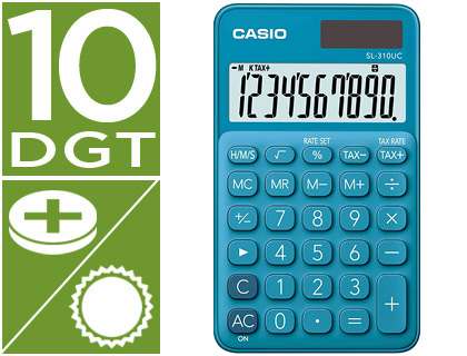 CASIO - Calculadora BolsilloAzul (Ref.SL-310UC-BU)
