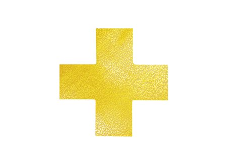 DURABLE - Simbolo adhesivo pvc forma de cruz para delimitacion suelo amarillo 150x150x0,7 mm pack de 10 (Ref. 1701-04)