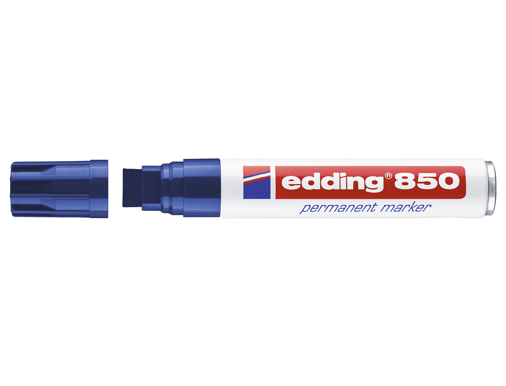 EDDING - Marcador permanente recargable 850 Trazo 5-16 mm Punta biselada Azul (Ref.850-03)