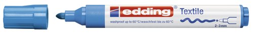 EDDING - Marcador textil 4500 Azul punta de 2-3 mm. Tinta pigmentada a base de agua (Ref.4500-10)