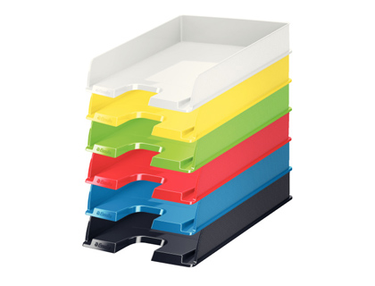 ESSELTE - Bandeja de Sobremesa Europost 255X348X65 Negra Poliestireno Apilable (Ref.623605)