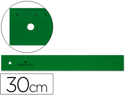 FABER CASTELL - Regla 30 cm Graduada verde (Ref.813)