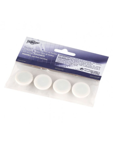 FAIBO - Imanes Bolsa 4 Ud 20 mm Blanco redondo (Ref.60-20-01)