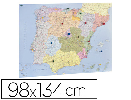FAIBO - Mapa España 103x129 Plastificado Sin marco (Ref.153G)