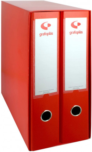 GRAFOPLÁS - MODULO ARCHIVADORES palanca GRAFCOLOR 2 uds.Fº 75mm ROJO (Ref.7279251)