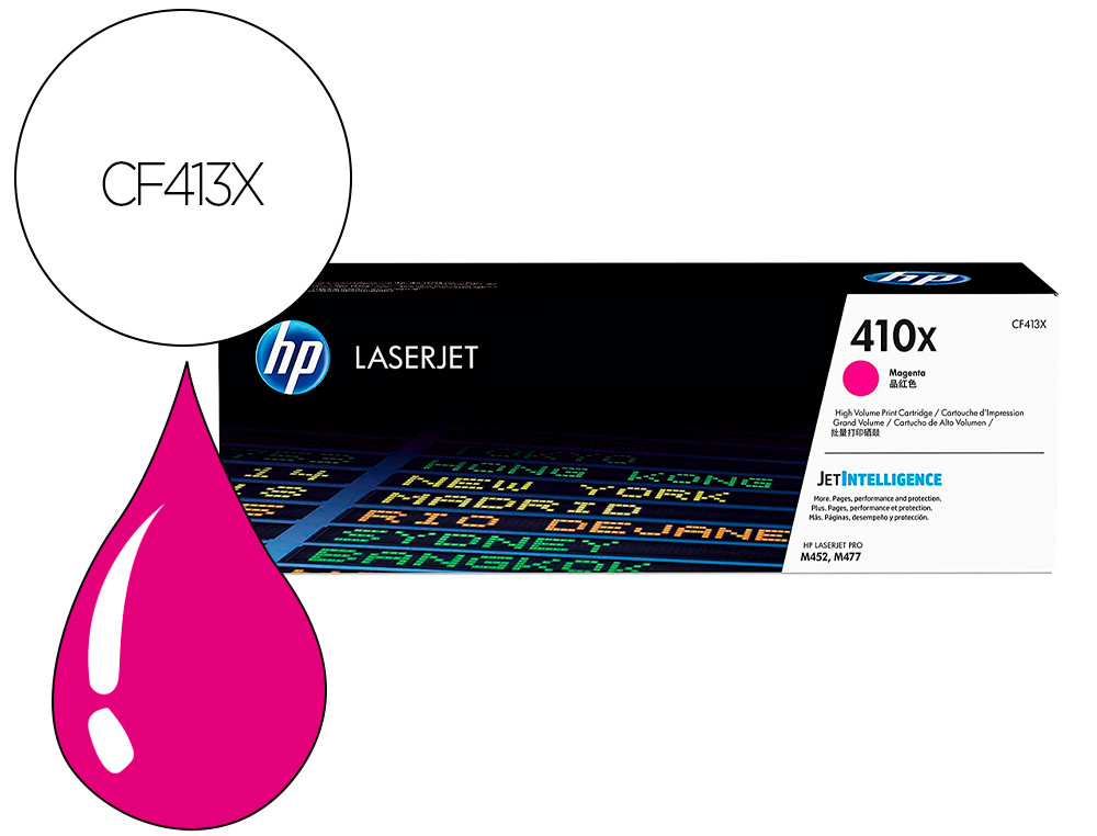 HP ( HEWLETT PACKARD ) - 410X High Yield Magenta ORIGINALES Toner Laser ORIGINALES Cartridge () (Ref.CF413X)