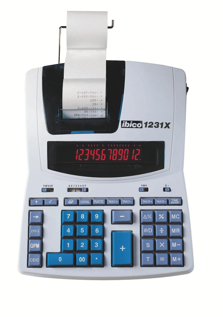 IBICO - Calculadora sobremesa impresion 1231X 12 digitos Pantalla fluorescente (Ref.IB404009)
