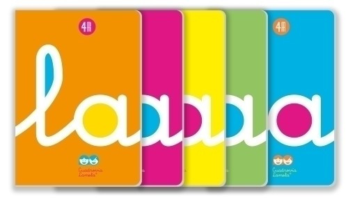 LAMELA - LIBRETA GRAPADA tapa POLIPROPILENO A4 50h CUADROVIA 4 mm (5 col.fluor surt.) (Ref.06A4P04)