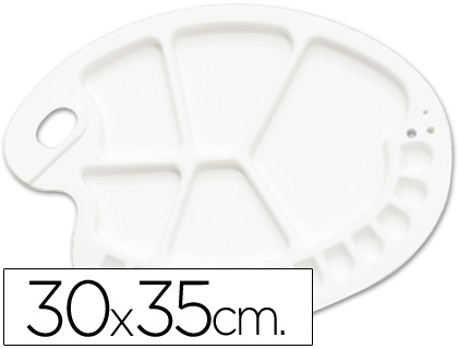LIDERCOLOR - PALETA PLASTICO OVALADA 17 HUECOS DIESTROS TAMAÑO 30X35CM (Ref.A15412)