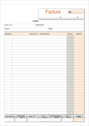 LOAN - TALONARIO FACTURAS Fº NATU TRIPLI (Ref.T-93)