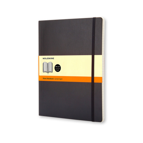 MOLESKINE - Cuaderno TAPA BLANDA COLOR NEGRO.RAYADO HORIZONTAL.XL, 19X25CM. (Ref.QP621)
