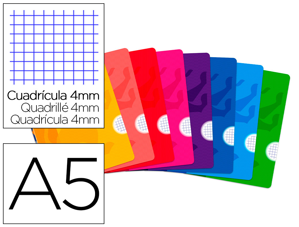 OXFORD - Libreta Openflex 48h A5 Cuadricula 4x4 Surtido (Ref.400026392)