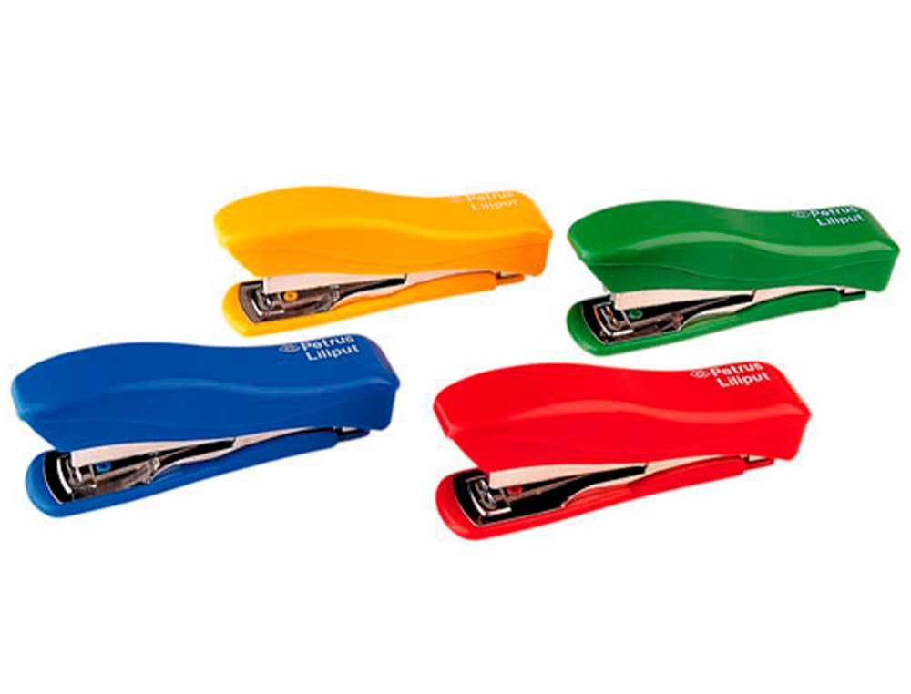 PETRUS - Grapadora Liliput 12 Hojas Div colores 35 mm (Ref.44743)