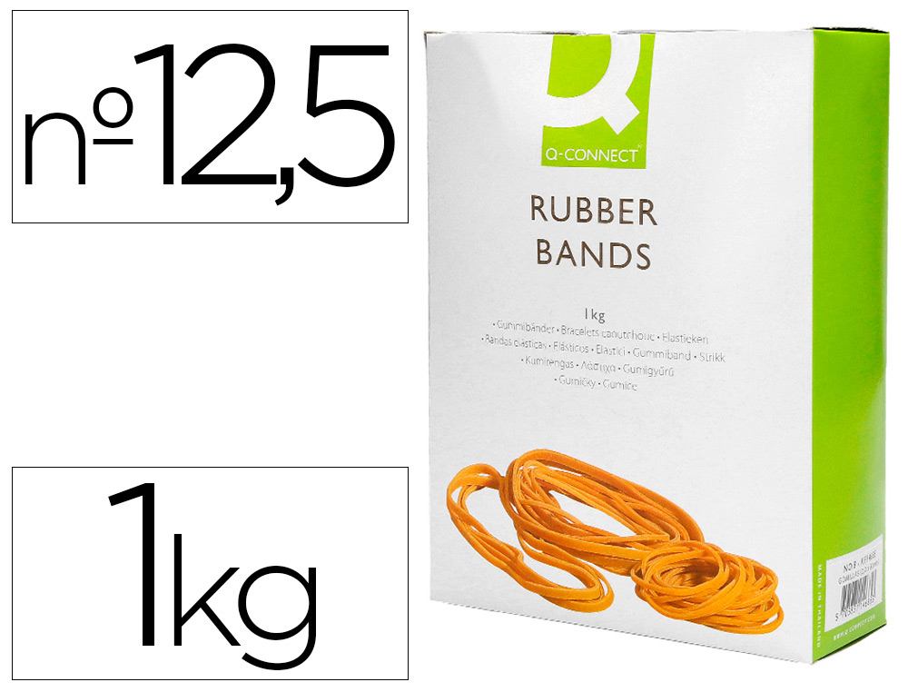 Q-CONNECT - BANDAS ELASTICAS 1000 GR 125 X 9 MM NUMERO 12,5 (Ref.KF15183)