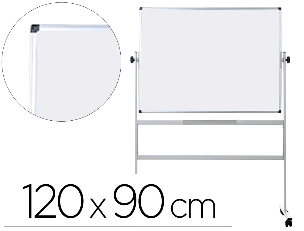 Q-CONNECT - PIZARRA BLANCA DOBLE CARA MELAMINA MARCO DE ALUMINIO 120X90 CM GIRATORIA (Ref.KF03581)