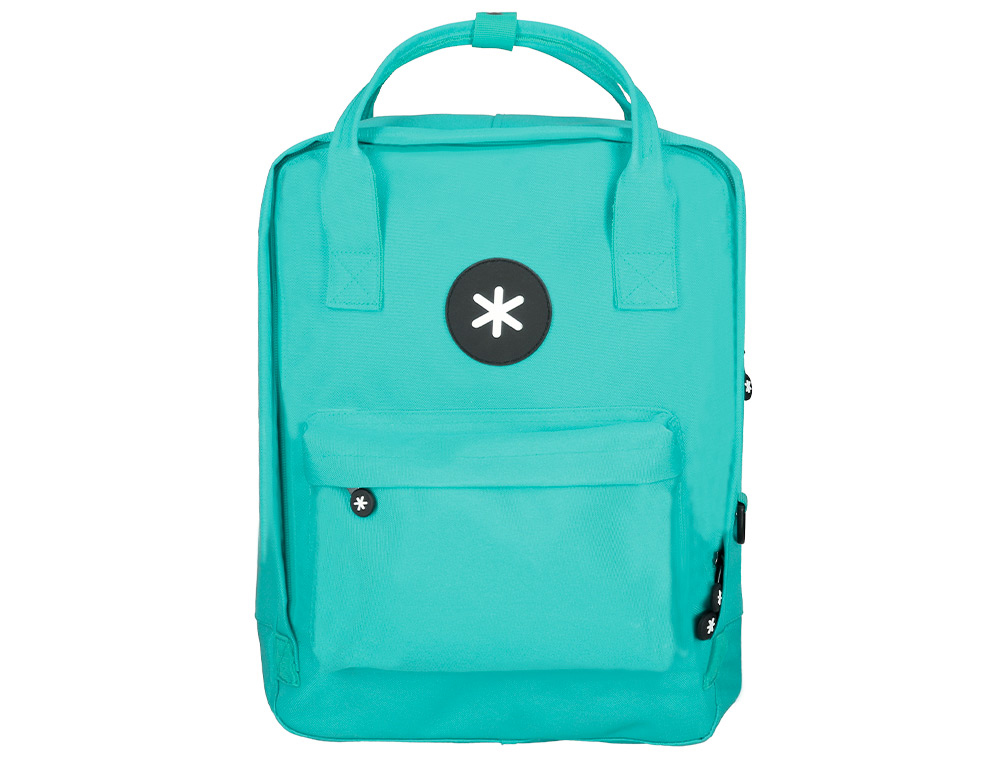ANTARTIK - Cartera mochila 2 asas y bolsillos exteriores menta 300x115x390 mm (Ref. ME17)