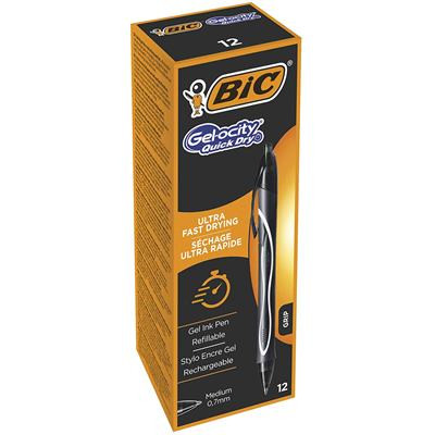 BIC - BOLIGRAFO GELOCITY QUICK DRY RETRACTIL TINTA GEL NEGRO PUNTA DE 0,7 MM (Ref.949873)