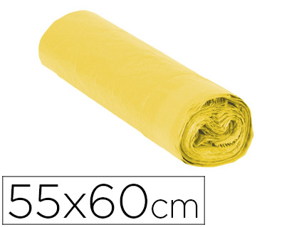 BOLSA BASURA DOMESTICA AMARILLA CON AUTOCIERRE 55 X 60 CM ROLLO DE 15 BOLSAS (Ref.18952)