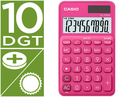 CASIO - Calculadora BolsilloRoja (Ref.SL-310UC-RD)