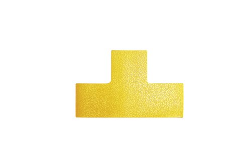 DURABLE - Simbolo adhesivo pvc forma t para delimitacion suelo amarillo 150x100x0,7 mm pack de 10 unidades (Ref. 1700-04)