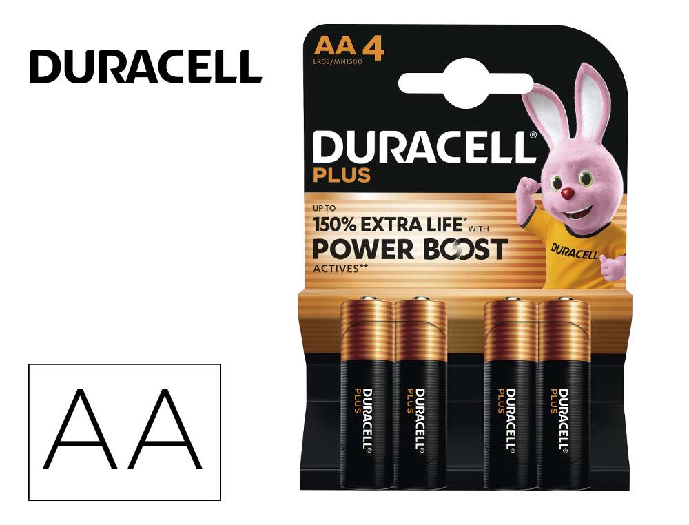 DURACELL - Pilas Alcalinas Pack 4 ud AA LR6 75038386 (Ref.394017641)