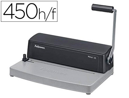 FELLOWES - Encuadernadora Metal 25 Manual A4-380x250x140mm Perforación 10hojas (Ref.3302502)