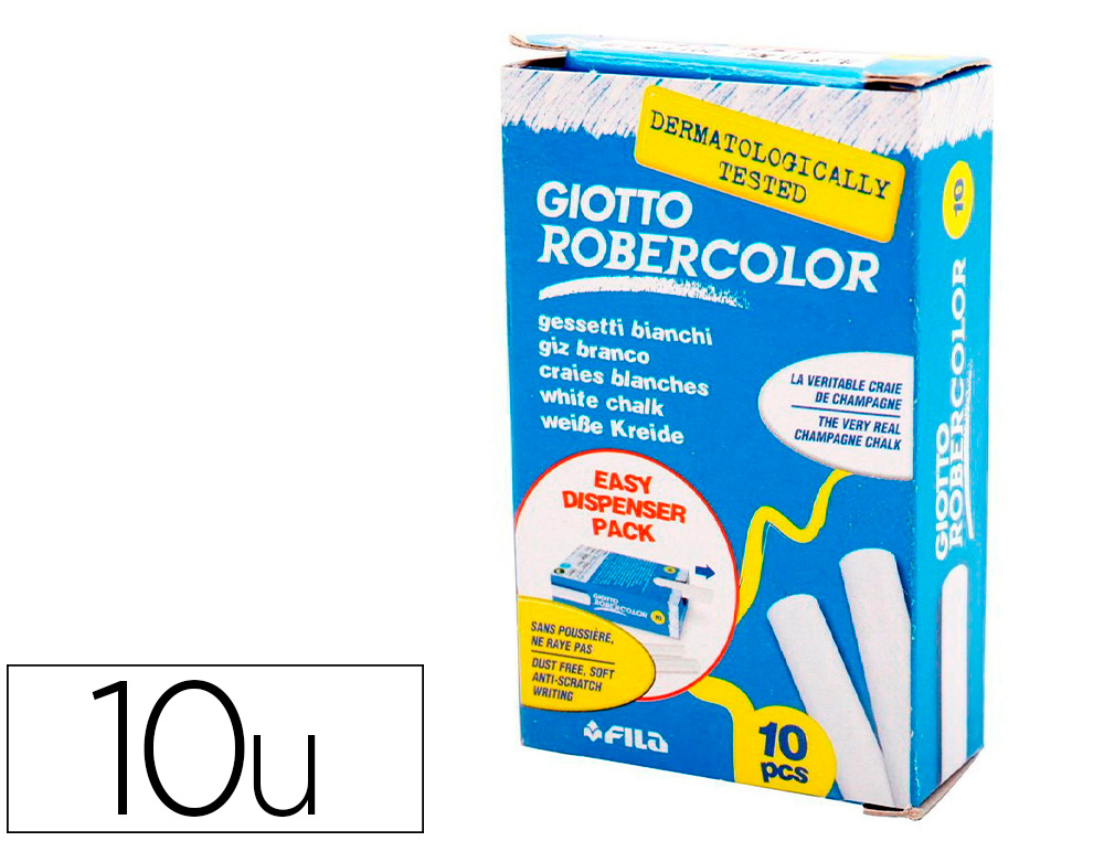 GIOTTO - Robercolor Tizas Caja 10 ud Blanco (Ref.538700)