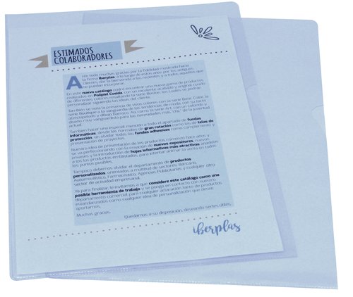 IBERPLAS - Dossier Uñero, Folio, PVC, 300 micras, acabado CRISTAL (Ref.25710)