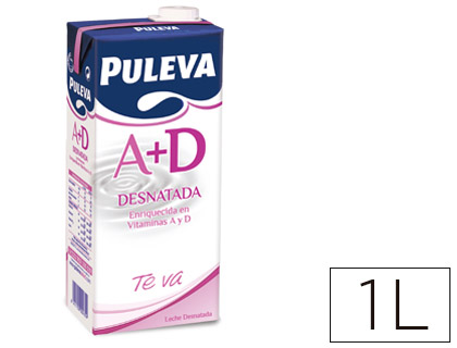 LECHE DESNATADA PULEVA BRIK DE 1 LITRO (Ref.9886)