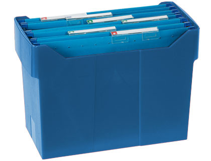 LEITZ - Soporte carpetas colgantes Archibox 365x170x260 Azul 20 carpetas Asas transporte (Ref.2007AZ)