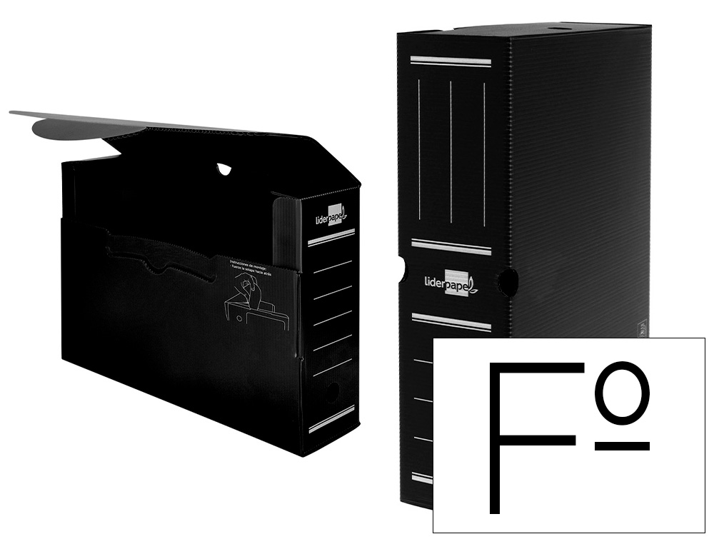 LIDERPAPEL - Archivador Definitivo PLASTICO NEGRO TAMAÑO 36X26X10 CM (Ref.DF09)