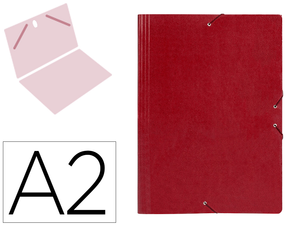 LIDERPAPEL - CARPETA PLANOS A2 Cartón GOFRADO N 12 ROJO (Ref.CG27)
