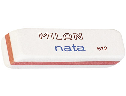 MILAN - Goma de borrar Plástico suave/nata Blanca Biselada Todas superficies (Ref.CPM612)