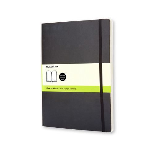 MOLESKINE - Cuaderno TAPA BLANDA COLOR NEGRO.RAYADO LISO.XL, 19X25CM. (Ref.QP623)