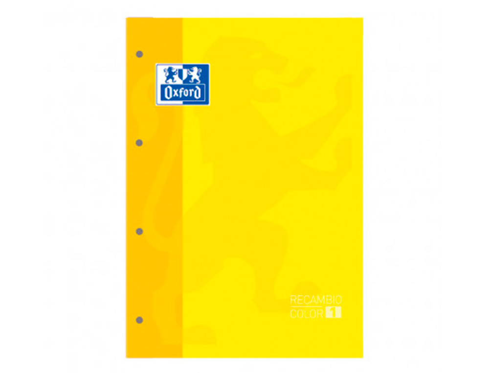 OXFORD - Recambio de papel 80h A4 Cuadricula 5x5 Amarillo (Ref.100103583)