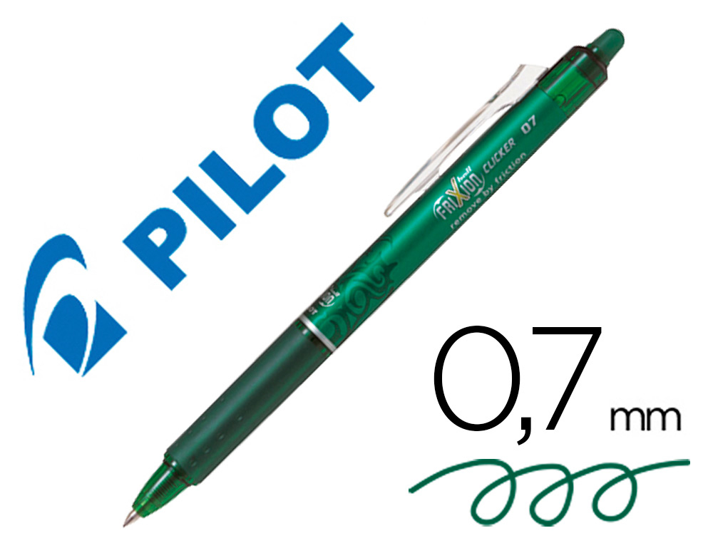 PILOT - BOLIGRAFO FRIXION CLICKER BORRABLE 0,7 MM COLOR VERDE (Ref.BLRT-FR7G)