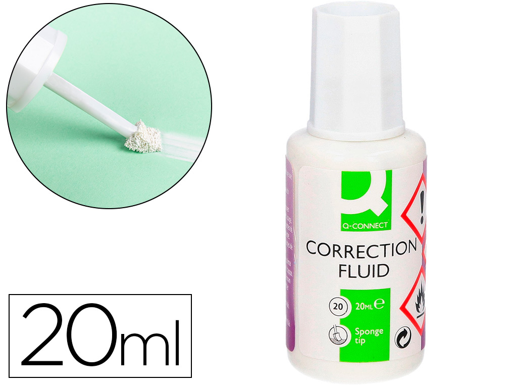Q-CONNECT - Corrector aplicador espuma frasco 20 ml (Ref. KF11315)