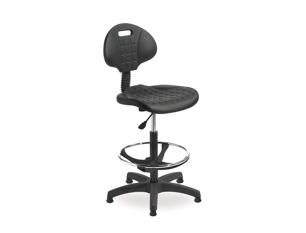 ROCADA - TABURETE CON RESPALDO REGULABLE EN ALTURA CON ASIENTO Y RESPALDO EN POLIMERO CON TACOS (Ref.RD-925N)
