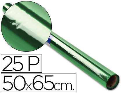 SADIPAL - Rollo Papel Celofan 25 Hojas 50 x 65 cm Verde (Ref.12503)