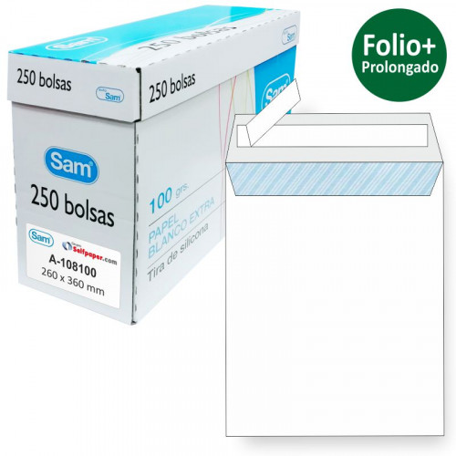 SAM - SOBRE-BOLSA 260x360 BLANCO 100g (SILICONA) CAJA de 250 (Ref.149005)