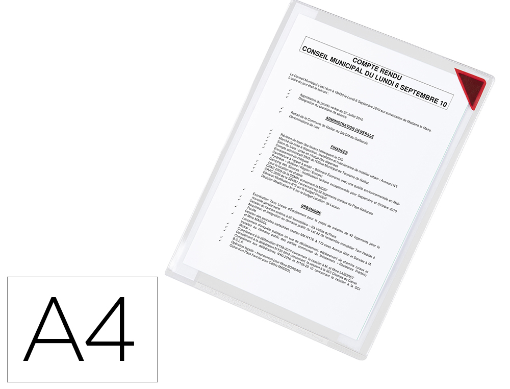 TARIFOLD - Fundas Señaliazacion 5 ud A4 Bandas adhesivas (Ref.194770)