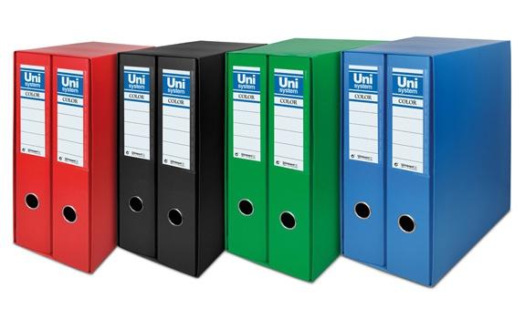 UNISYSTEM - MODULO ARCHIVADORES palanca CARTON FORRADO RADO 2 uds.A4 65mm AZUL (Ref.92324)